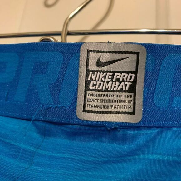 Nike Pro Combat Size Large Blue Compression Pants - Picture 7 of 8
